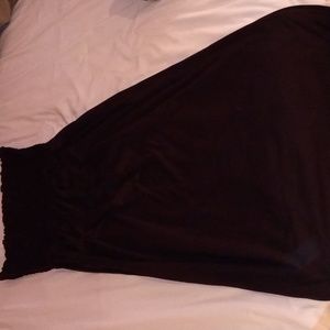 Brown Cotton Strapless Dress